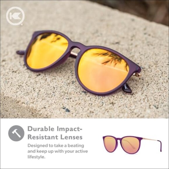 Polarized Round Sunglasses with UV400 Protection, Polycarbonate Frame